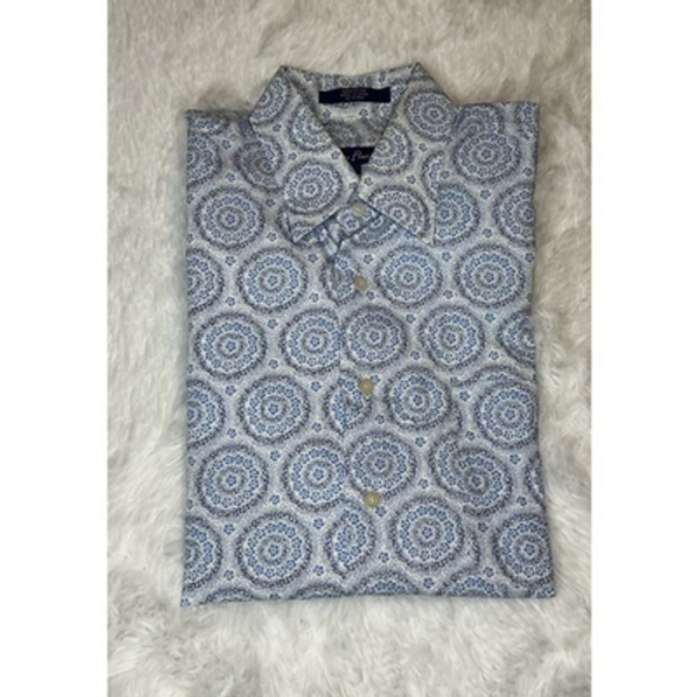 Alan Fluster Men's Lg Button Down Long Sleeve 100% Cotton Floral‎